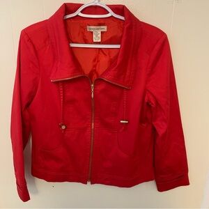 COPY - Patrick Christopher Red Zipper Cotton Jacket Pockets, Lined, Small